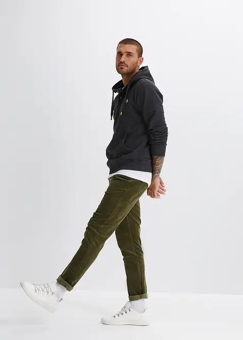 Sweat &agrave; capuche, d&eacute;tails enduits et int&eacute;rieur gratt&eacute; doux, bonprix