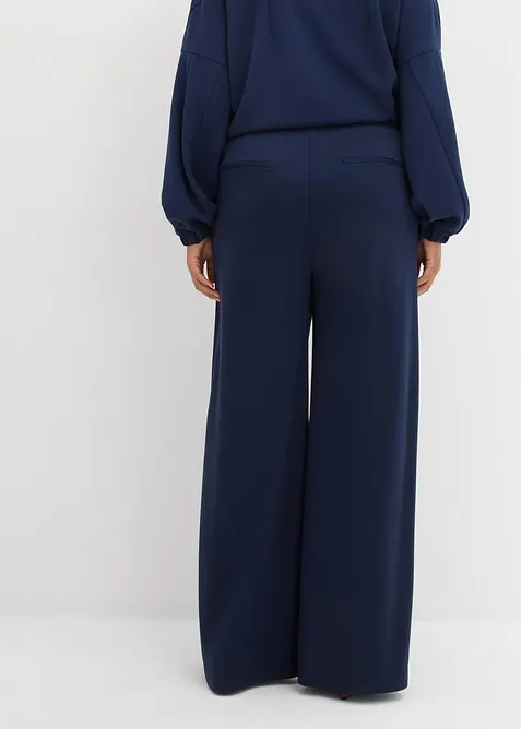 Pantalon palazzo en Punto di Roma confortable, bonprix