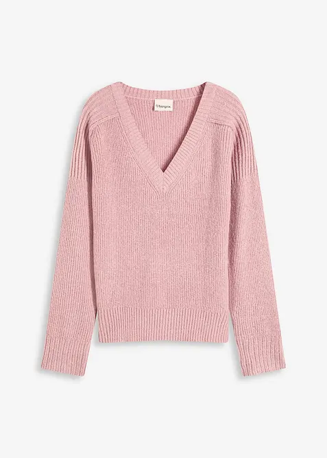 Pull col V oversize, bonprix