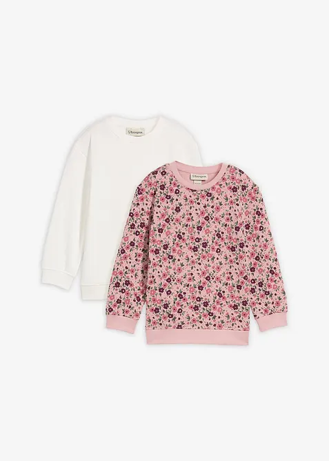 Lot de 2 sweat-shirts 100% coton, bonprix