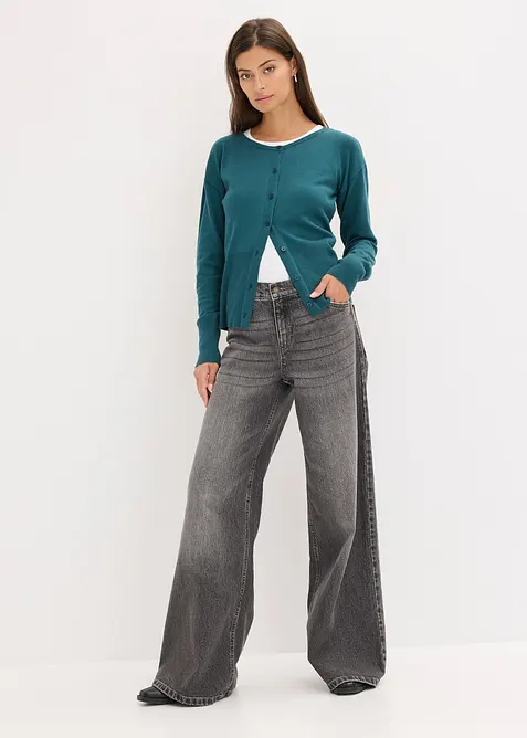 Gilet en fine maille de viscose mélangée, bonprix