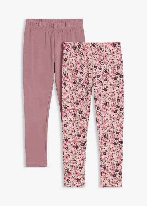 Lot de 2 leggings en coton extensible, bonprix