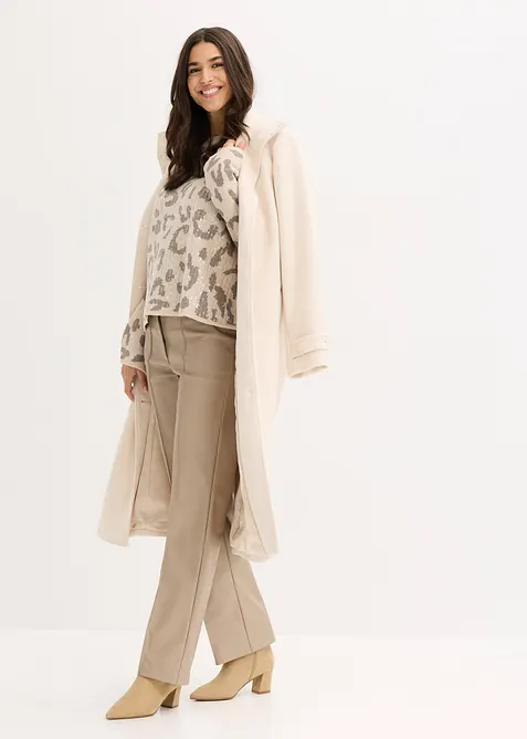 Pull oversize en jacquard à sequins, bonprix