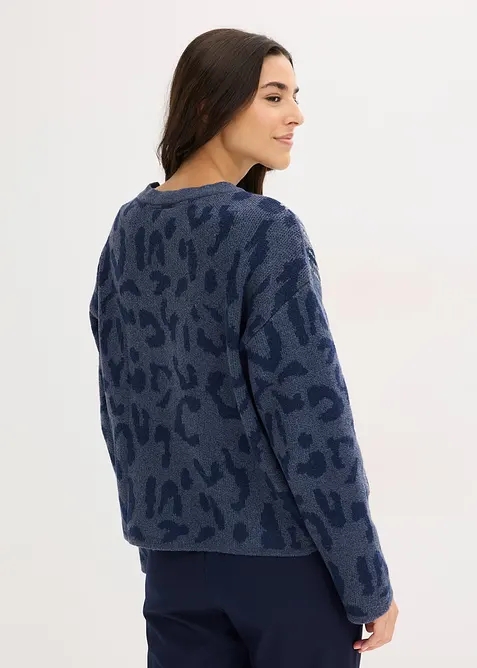 Pull oversize en jacquard à sequins, bonprix