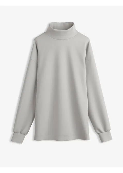 Sweat-shirt en néoprène à col montant, bonprix