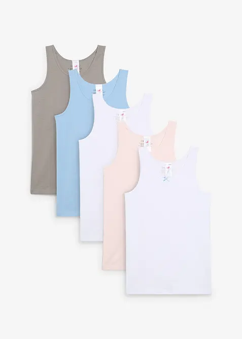 Lot de 5 caracos en coton doux avec nœud en satin, bonprix