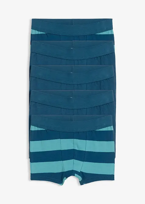 Lot de 5 boxers en coton doux et extensible, bonprix