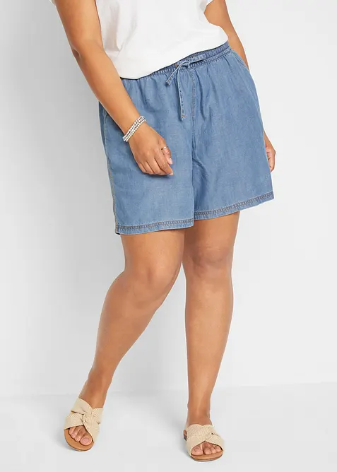 Short en denim léger avec du lin, bonprix