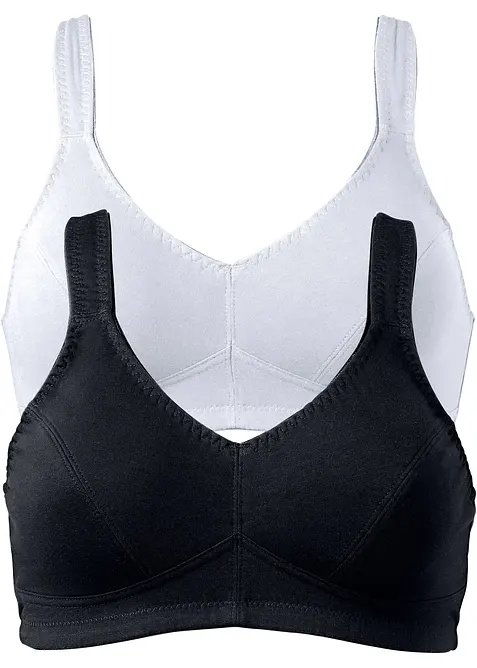 Lot de 2 soutiens-gorge coton sans armatures, bonprix