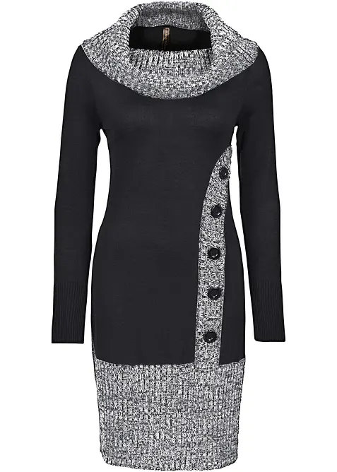 Robe en maille avec col châle, bonprix