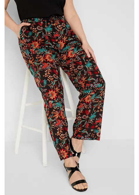 Pantalon taille élastiquée en viscose, bonprix