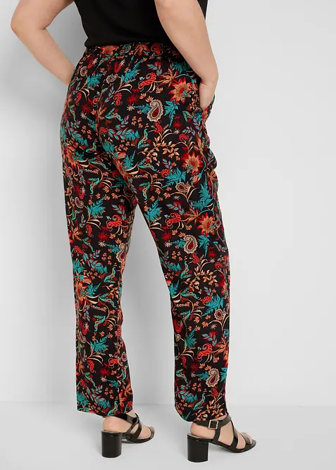Pantalon taille élastiquée en viscose, bonprix