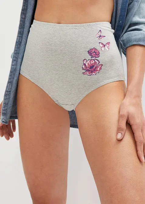 Lot de 5 slips taille haute, bonprix