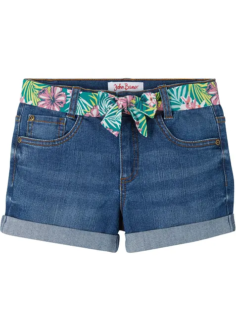 Short en jean extensible avec ceinture, bonprix