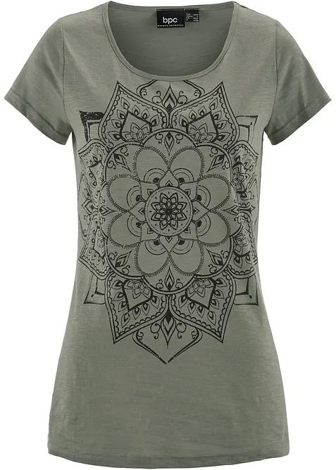 T-shirt fil flammé manches courtes, bonprix