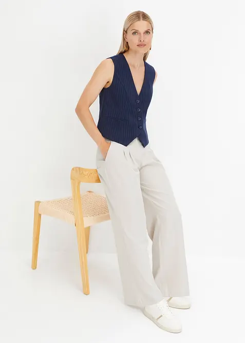 Pantalon évasé taille haute, bonprix