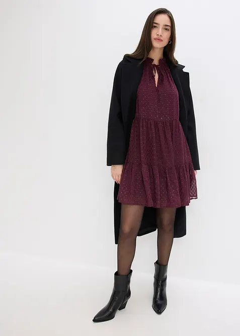 Robe-tunique en voile plumetis irisé, bonprix