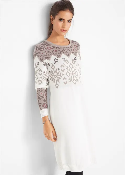 Robe en maille &agrave; motif norv&eacute;gien, bonprix