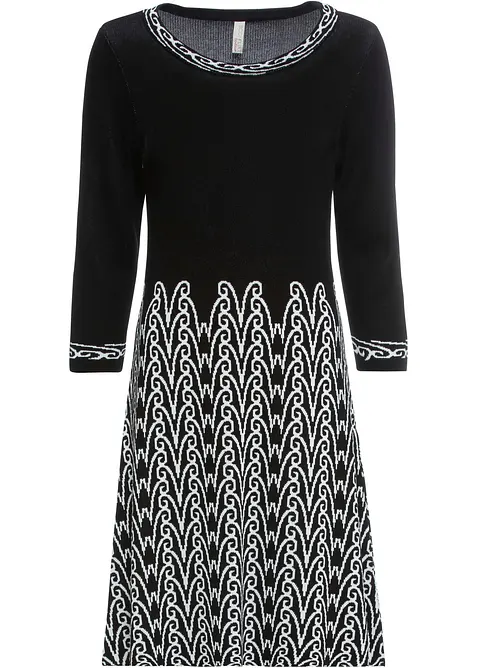 Robe évasée en maille à motif jacquard, bonprix