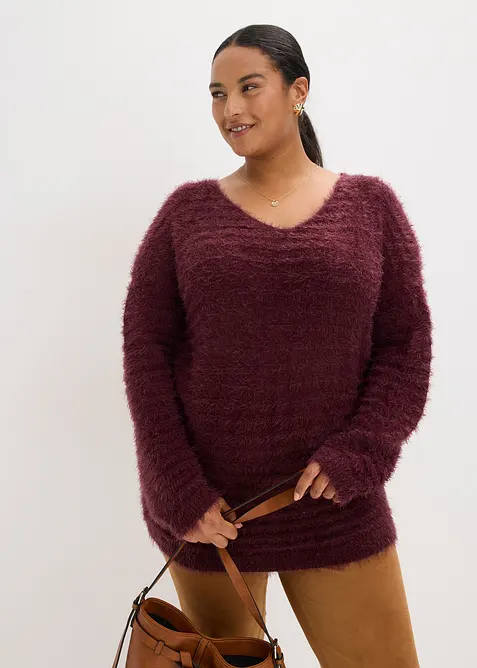 Pull long duveteux, bonprix