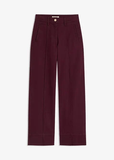 Pantalon en twill avec passepoil et poches raglan, bonprix