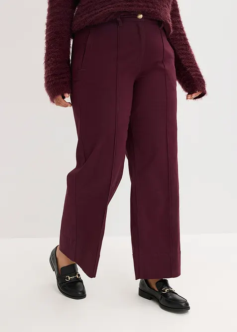 Pantalon en twill avec passepoil et poches raglan, bonprix