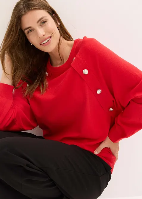 Pull fluide en fine maille de viscose mélangée, bonprix