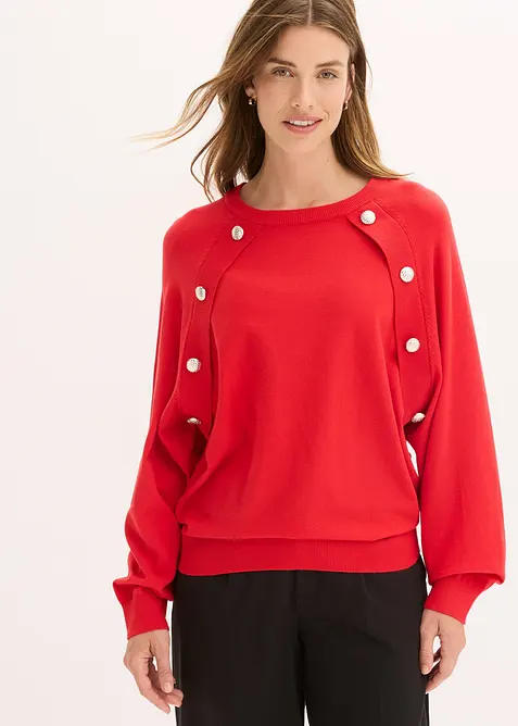 Pull fluide en fine maille de viscose mélangée, bonprix