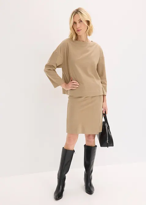 Tunique à imprimé chevrons en tissu épais, bonprix