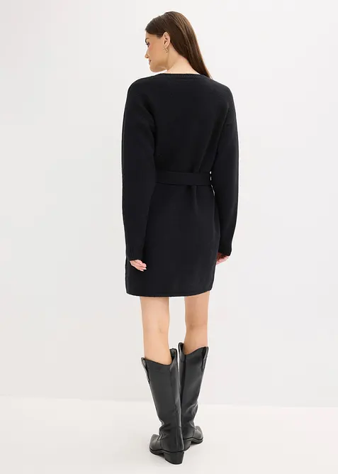 Robe courte en maille avec laine et ceinture, bonprix