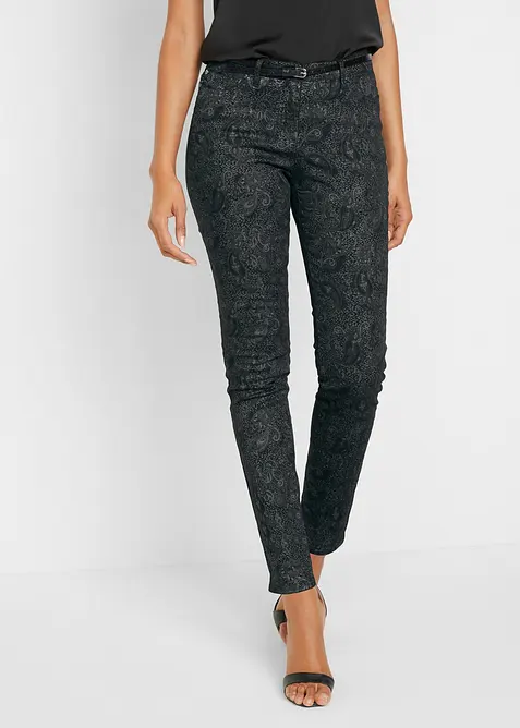 Pantalon en twill à imprimé raffiné, bonprix
