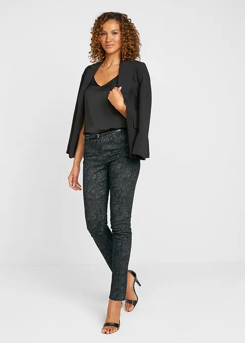 Pantalon en twill à imprimé raffiné, bonprix