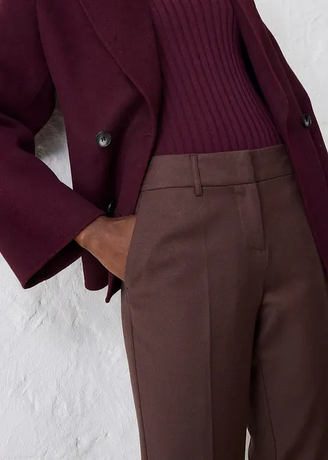 Pantalon étroit en laine mélangée, bonprix