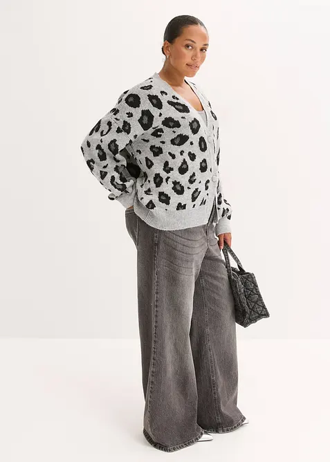 Gilet en maille léopard, bonprix