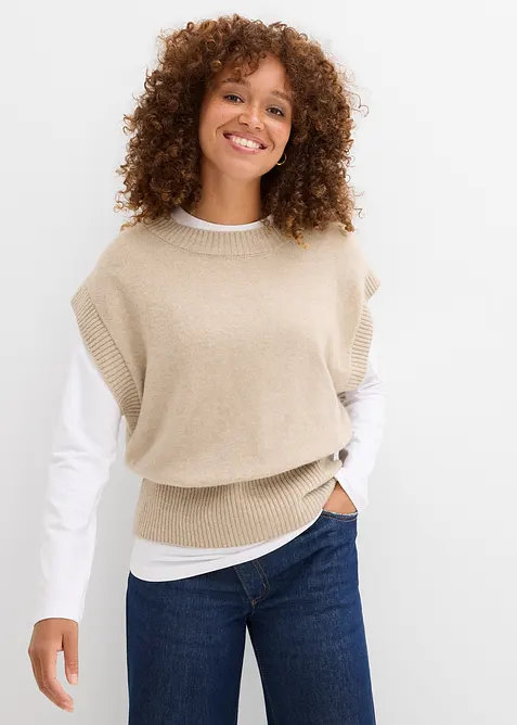 Pull sans manches oversize, bonprix