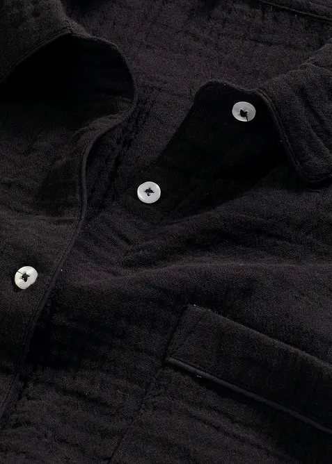 Chemise de nuit boutonnée en gaze de coton, oversize, bonprix