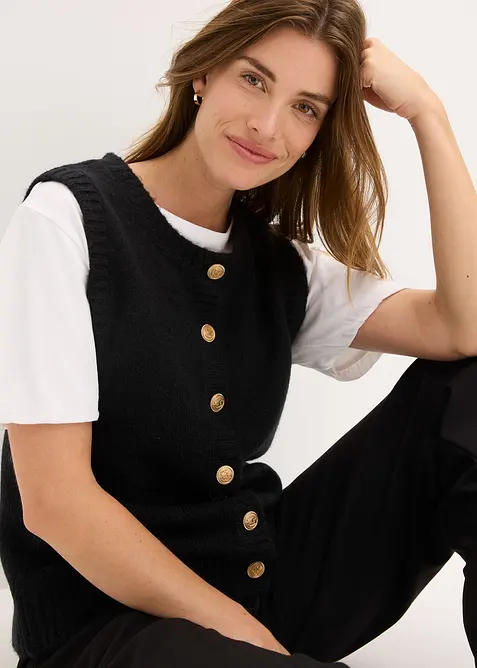 Gilet sans manches en maille, bonprix