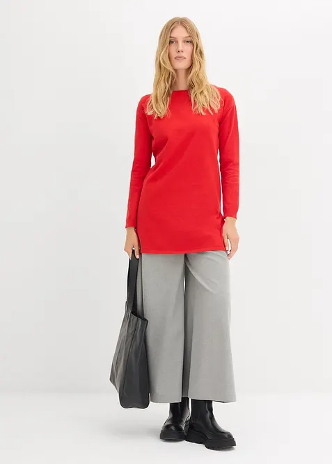 Pull long en coton recyclé majoritaire, bonprix