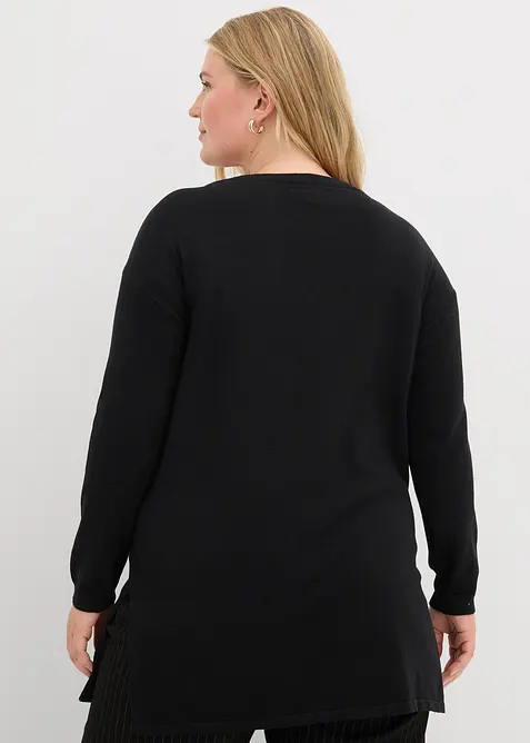 Pull long en coton recyclé majoritaire, bonprix