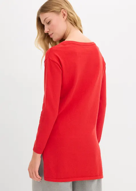 Pull long en coton recyclé majoritaire, bonprix