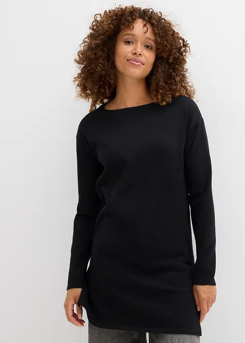 Pull long en coton recyclé majoritaire, bonprix