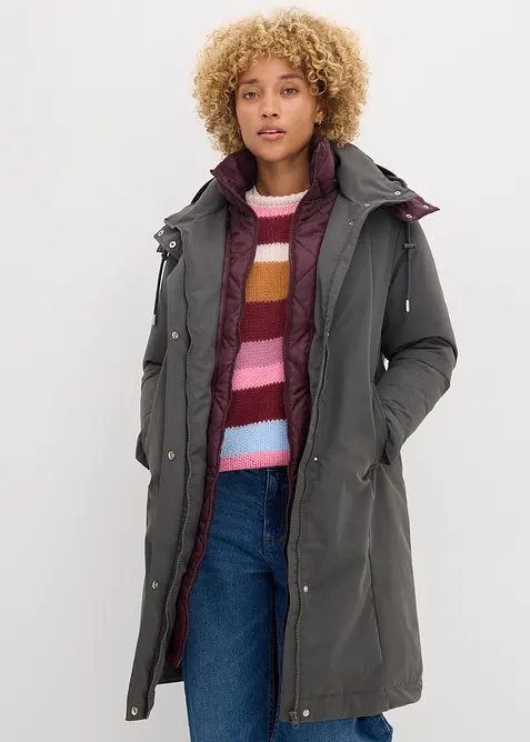 Veste outdoor déperlante, effet superposé, bonprix