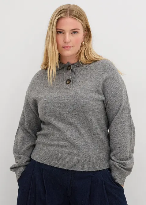 Pull col polo, bonprix