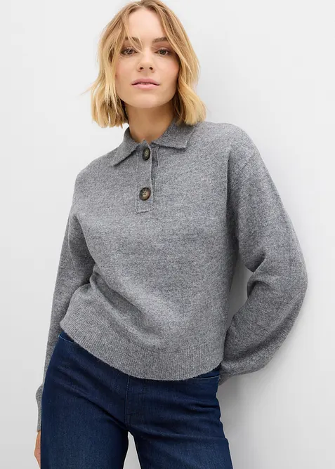 Pull col polo, bonprix
