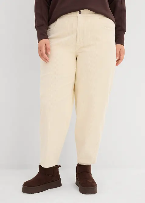 Pantalon barrel en velours côtelé, bonprix
