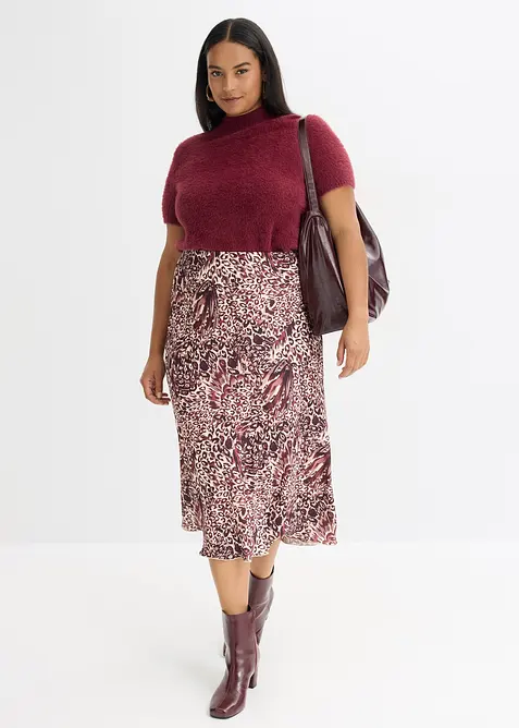 Jupe en satin texturé, bonprix