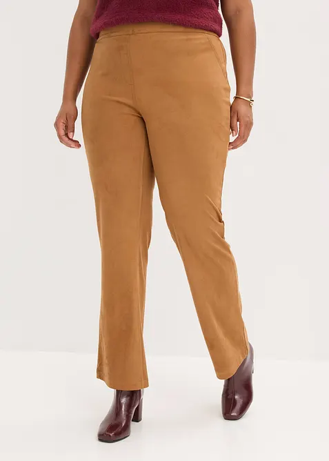Pantalon flare en suédine, bonprix