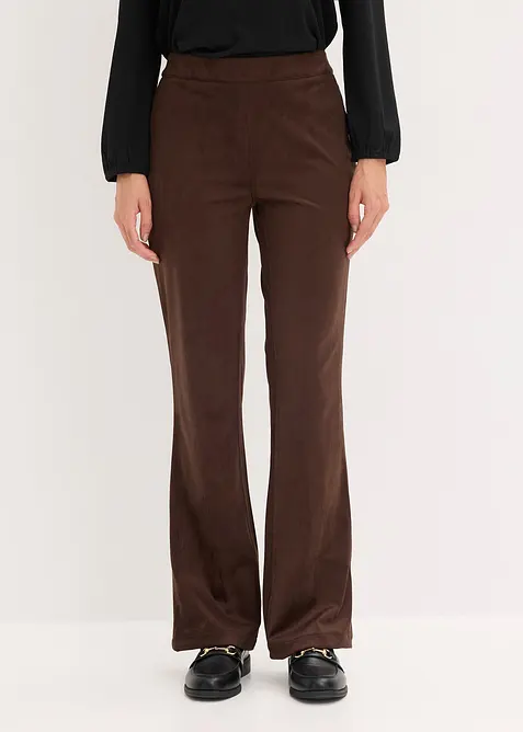 Pantalon flare en suédine, bonprix
