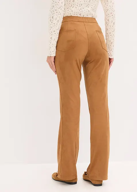 Pantalon flare en suédine, bonprix