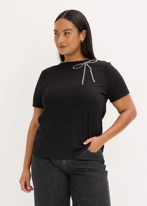 T-shirt avec application en strass, bonprix